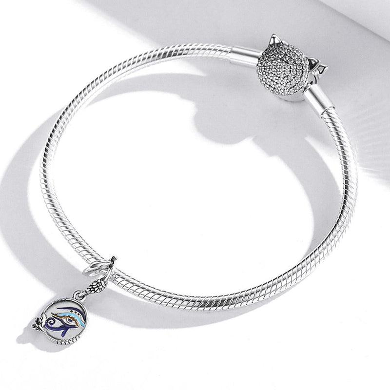 925 Sterling Silver Egyptian Twin Eyes Pendant