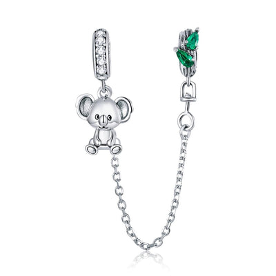 925 Sterling Silver Koala Safety Chain For Bracelets & Necklaces