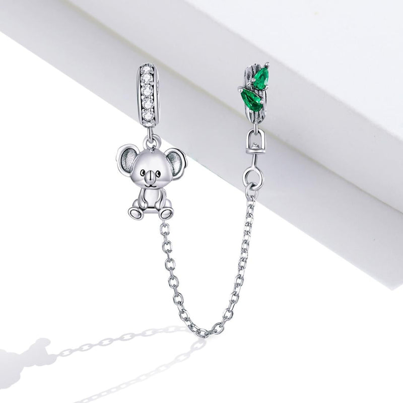 925 Sterling Silver Koala Safety Chain For Bracelets & Necklaces