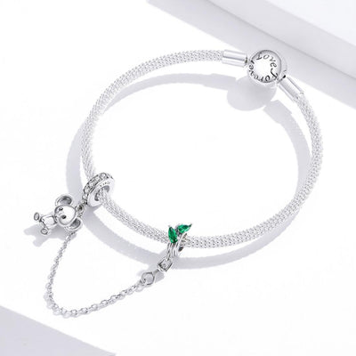 925 Sterling Silver Koala Safety Chain For Bracelets & Necklaces