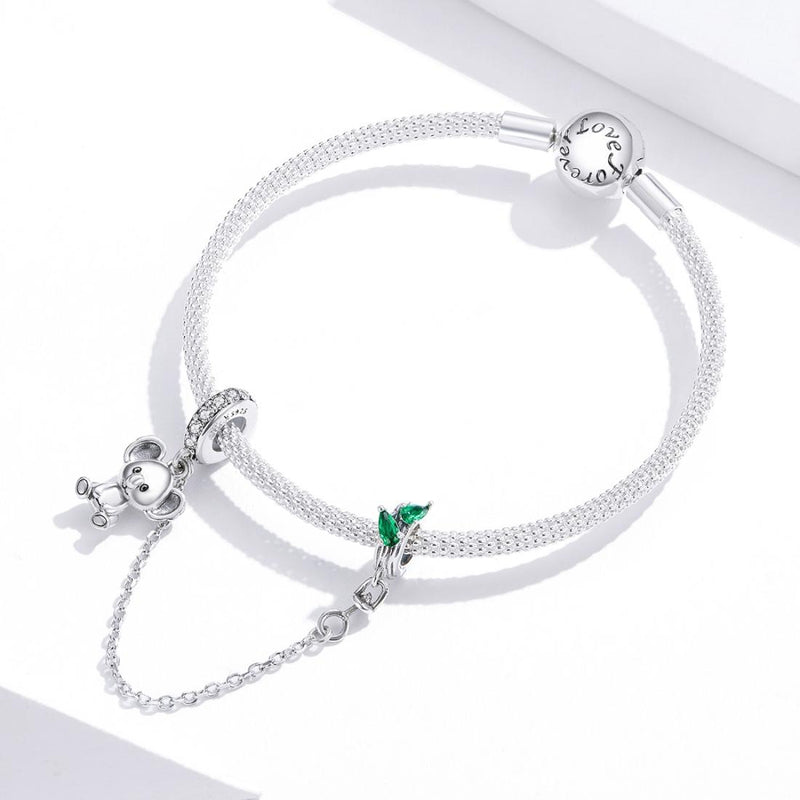 925 Sterling Silver Koala Safety Chain For Bracelets & Necklaces