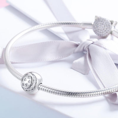 925 Sterling Silver Exquisite Star Diamond Beads For Diy Bracelets & Necklaces