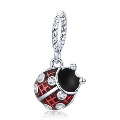 925 Sterling Silver Ladybug Pendant For Bracelets & Necklaces