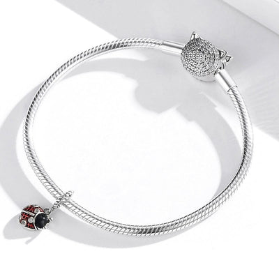925 Sterling Silver Ladybug Pendant For Bracelets & Necklaces