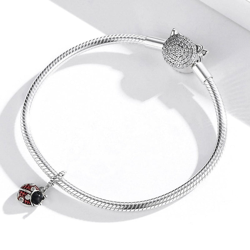 925 Sterling Silver Ladybug Pendant For Bracelets & Necklaces