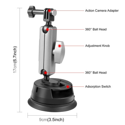 Suction Cup Arm Mount with Adapter and Screw