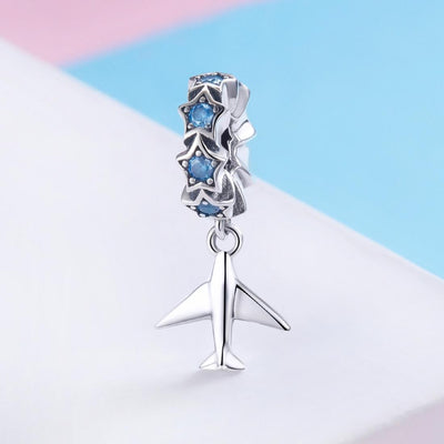925 Sterling Silver Diy Airplane Star Pendant