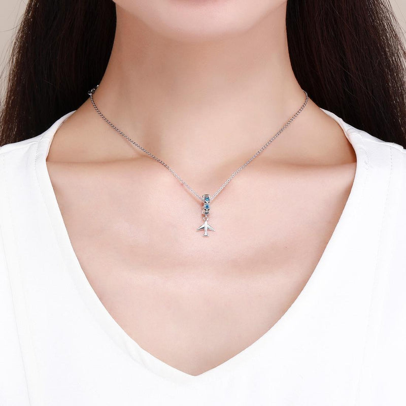 925 Sterling Silver Diy Airplane Star Pendant