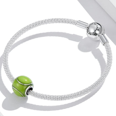 925 Sterling Silver Green Beaded Bracelet / Necklace Set
