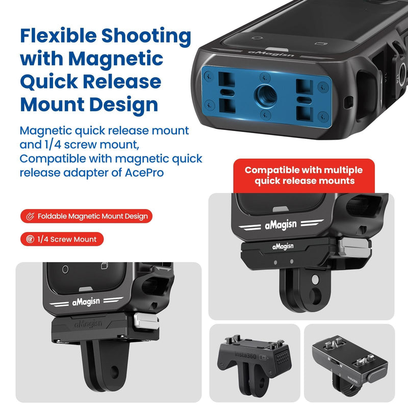 Amagisn Metal Protective Housing for Insta360 X4 - Quick Release