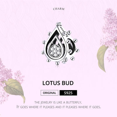 925 Sterling Silver Lotus Bud Beads For Diy Bracelets & Necklaces