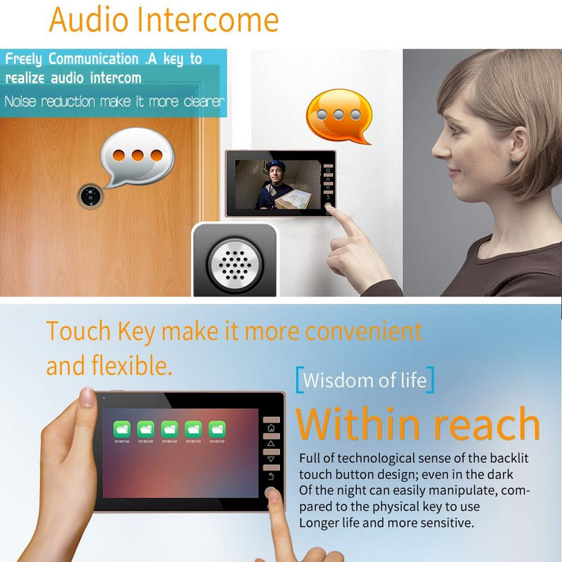 4.5 Screen Security Camera With Night Vision & Motion Detection - Tf Card Support