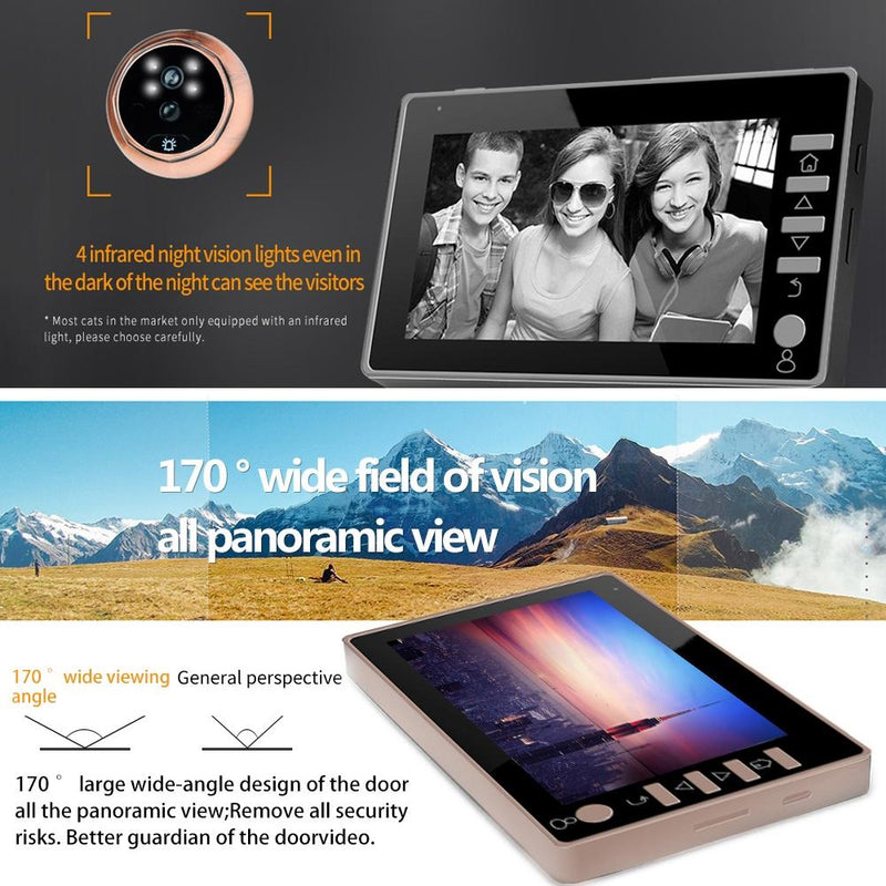 4.5 Screen Security Camera With Night Vision & Motion Detection - Tf Card Support