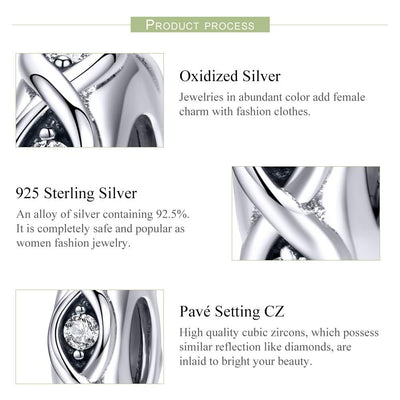 925 Sterling Silver Zircon Beaded Diy Bracelet Beads