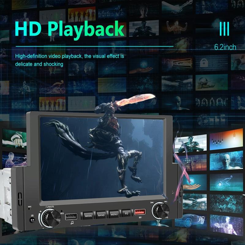 6.2 Inch Single Butt Carplay Car Monitor - Universal Wired Mp5 Player - Standard + Ahd Camera