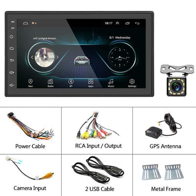 7 Inch Android Navigation Wifi Car Mp5 Player 1 + 32G Gps Bluetooth 2.5D Screen Standard + 12Lights Camera
