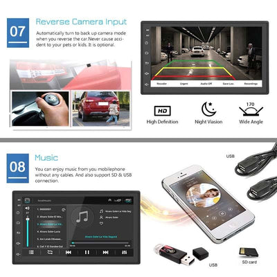 7 Inch Android Navigation Wifi Car Mp5 Player 1 + 32G Gps Bluetooth 2.5D Screen Standard + 12Lights Camera