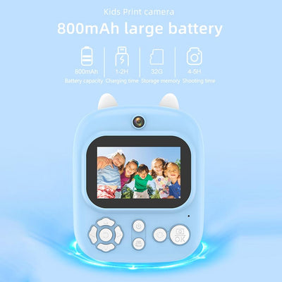 32G Instant Camera With 2.4 Display & Card Reader For Kids - 1200W Blue - 32G + Card Reader Pink