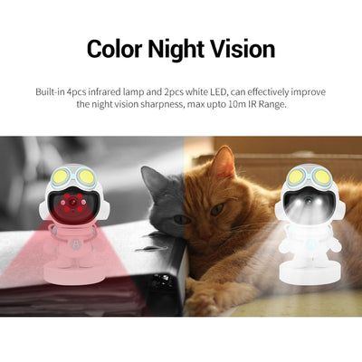 2Mp Wifi Camera With Motion Detection Tracking Sound Alarm Cloud Storage Two-Way Audio Night Vision