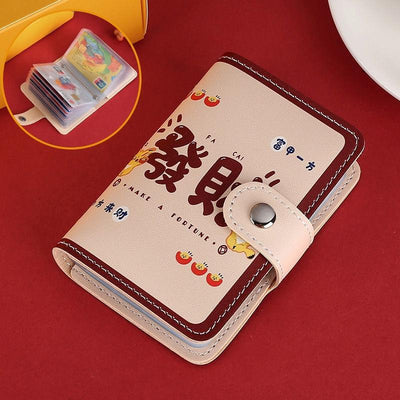 Festive Cartoon Snap Anti Degaussing Card Holder Lucky Change Id Storage Bag - Be In Good Luck