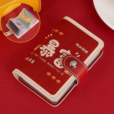 Festive Cartoon Snap Anti Degaussing Card Holder Lucky Change Id Storage Bag - Be In Good Luck