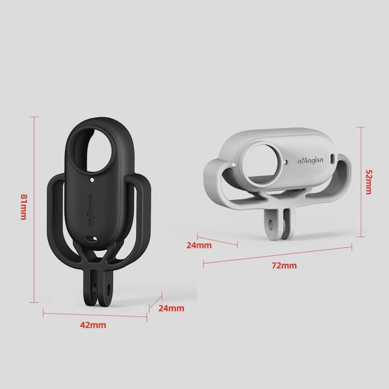 Amagisn Silicone Case for Insta360 Go 3 Camera - Horizontal - Vertical Black