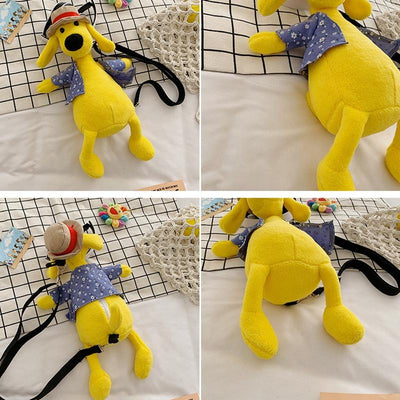 Adorable Cartoon Plush Shoulder Bag Duck White Green - Duck Yellow