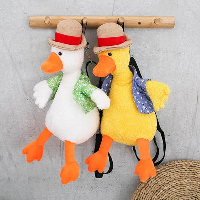 Adorable Cartoon Plush Shoulder Bag Duck White Green - Duck Yellow