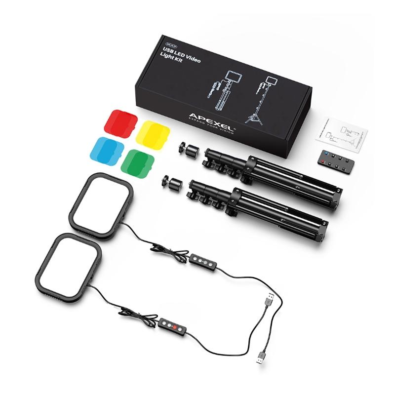 Live Portrait Soft Light Dual Bracket with Four-colour Fill