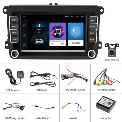 7 Inch Android Car Navigation Player For Volkswagen - 2 + 32G Wireless Carplay 12 Lights Camera