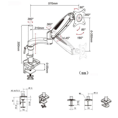 Rotating Desktop Monitor Stand - Lifts and Saves Space