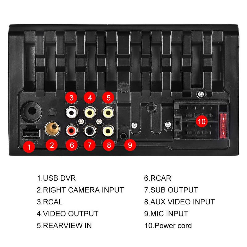 6.2 Inch Dual Spindle Hd Car Mp5 Player With Carplay - Standard + 12 Light Camera