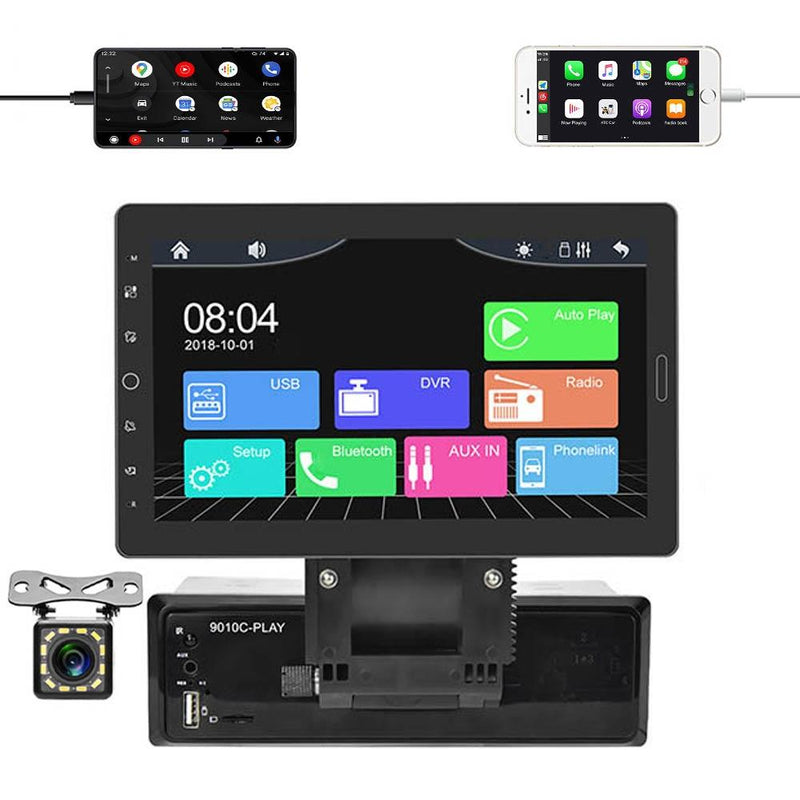 10.1 Inch Full Screen Car Mp5 Player With Wired Carplay - Standard + 12 Light Camera