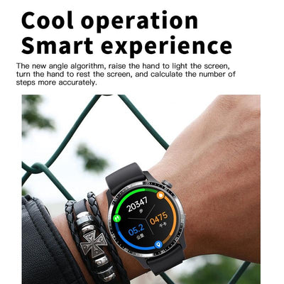 1.35 Inch Smart Watch Bluetooth Calls Health Monitoring 150+ Sports Black - Silver Milan