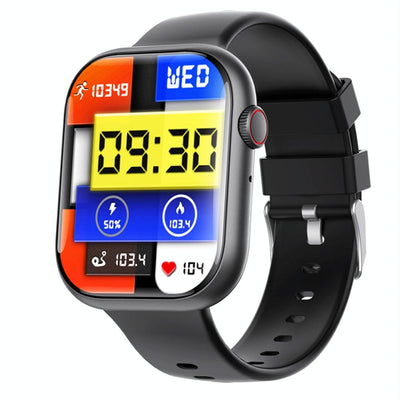 2.1 Inch Screen Smart Watch With Blood Sugar / Blood Oxygen Monitoring / Sos Alarm / 100+ Sports Modes - Black 3-Bead Steel - Black 3-Bead Steel