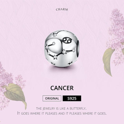 925 Sterling Silver Diy Zodiac Bracelet Beads Cancer Style - Cancer