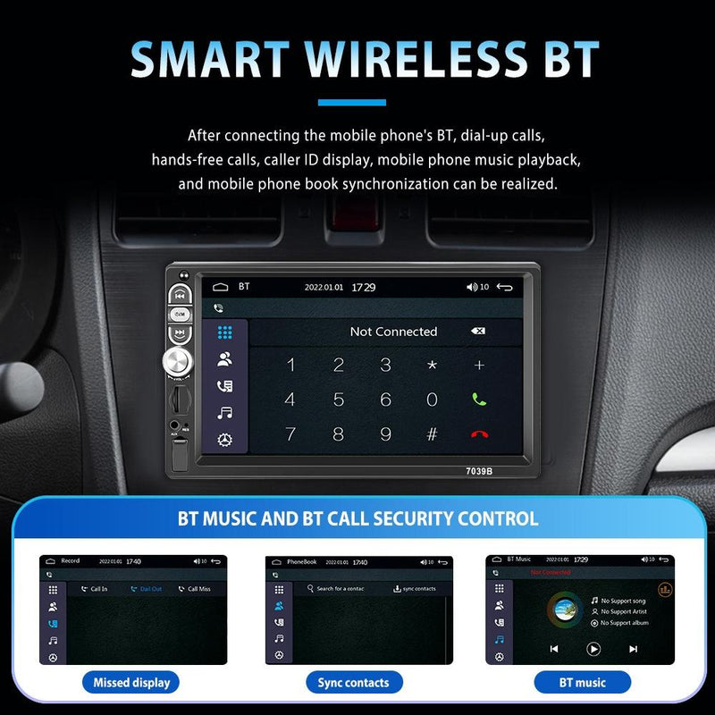 7 Inch Mp5 Bluetooth Carplay Player With Reversing Camera - Standard + 12 Lights