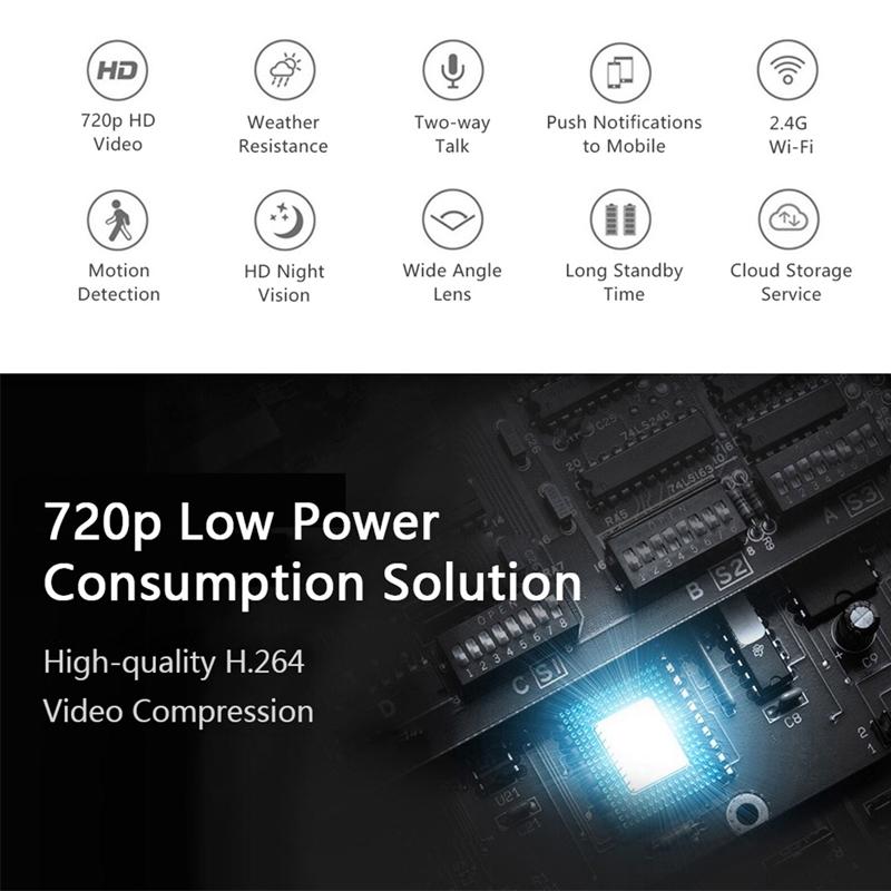 Wireless Wifi Video Doorbell With Night Vision And Ai Recognition - 720P - Alone Machine