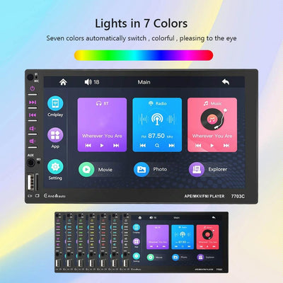 7 Inch Car Mp5 Player With Bluetooth & 12 Light Camera - Universal Fit