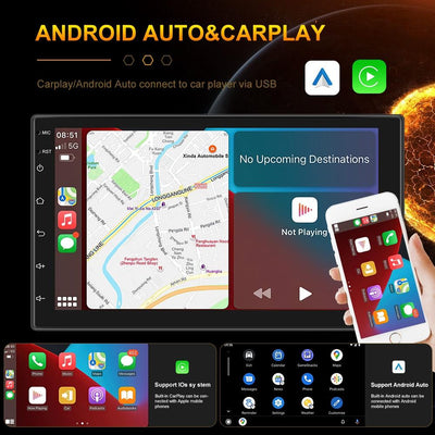 7 Inch Touch Button Dual Ingot Universal Mp5 Bluetooth Player - Standard + 12 Lights Camera