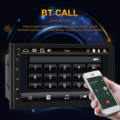 7 Inch Touch Button Dual Ingot Universal Mp5 Bluetooth Player - Standard + 12 Lights Camera