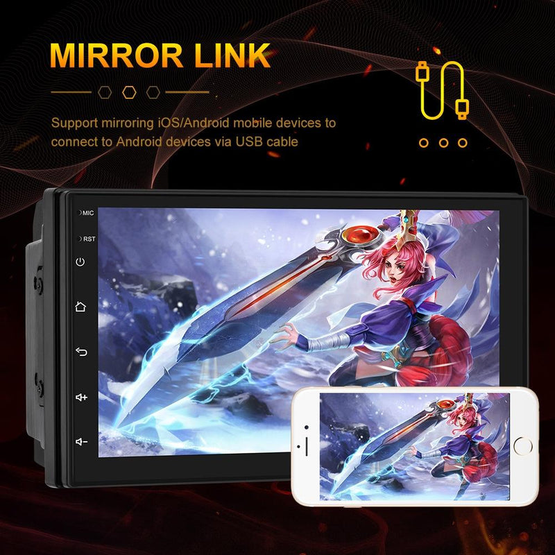 7 Inch Touch Button Dual Ingot Universal Mp5 Bluetooth Player - Standard + 12 Lights Camera