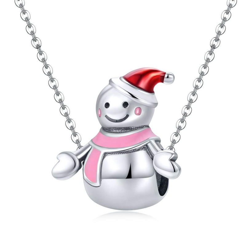 925 Sterling Silver Snowman Bead Pendant For Diy Bracelets & Necklaces
