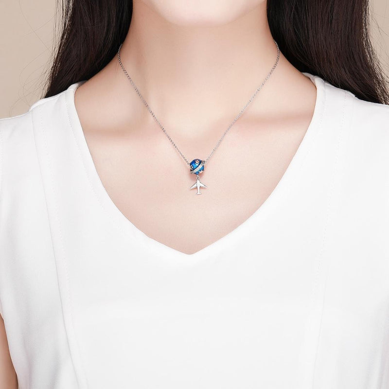 925 Sterling Silver Travel Dream Airplane Oil Drip Bead