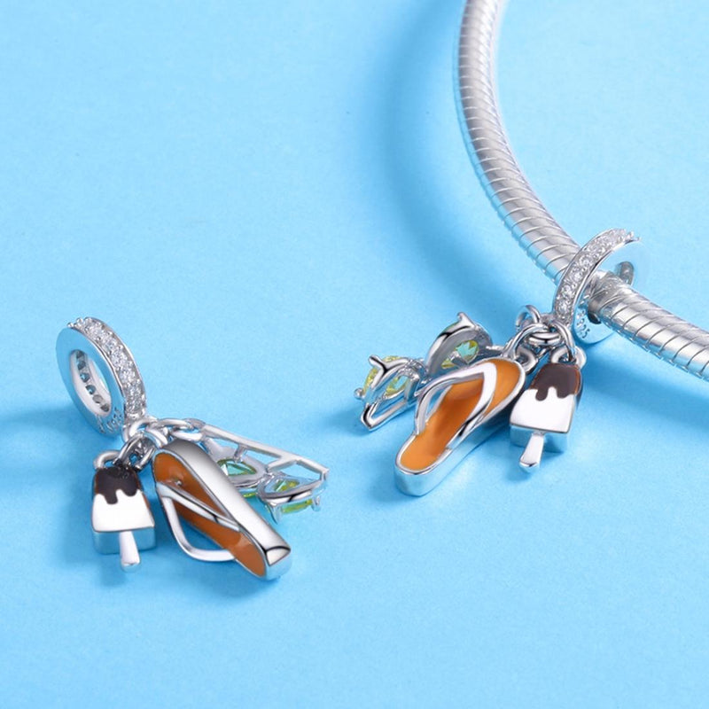 925 Sterling Silver Summer Cozy Head Pendant For Diy Bracelets & Necklaces