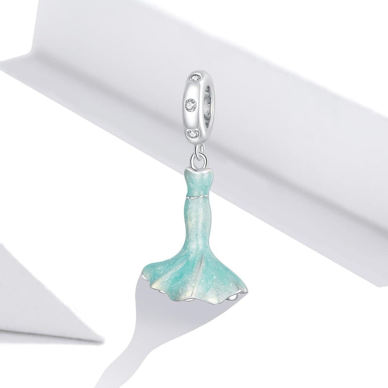 925 Sterling Silver Mermaid Skirt Pendant For Diy Bracelet Or Necklace