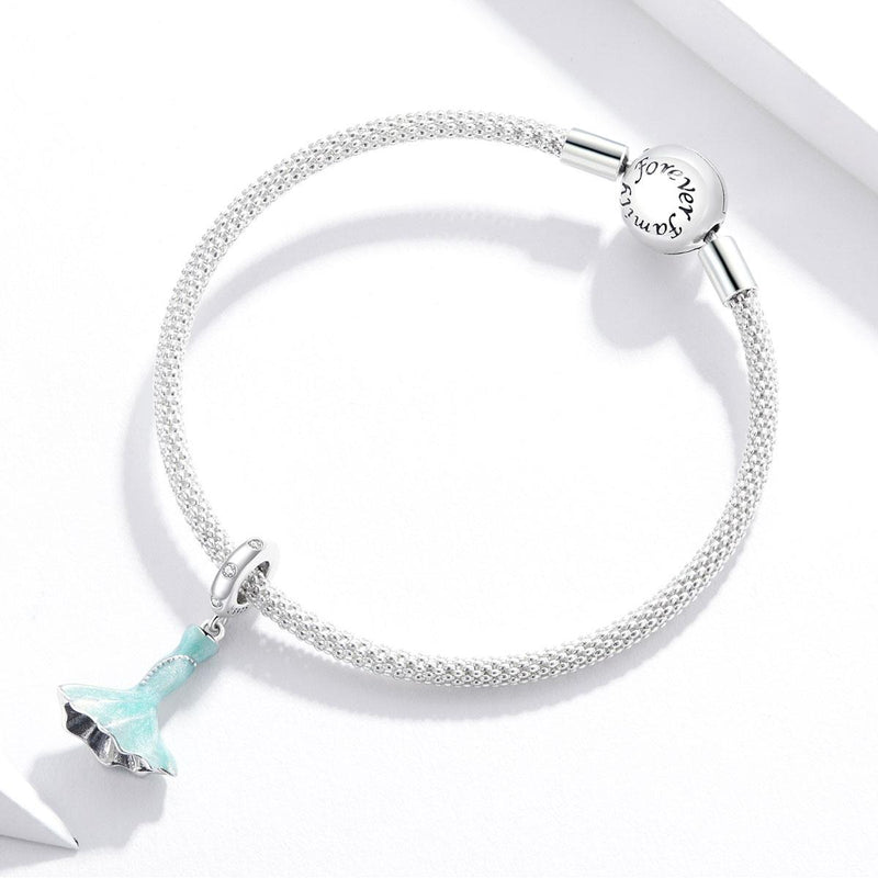 925 Sterling Silver Mermaid Skirt Pendant For Diy Bracelet Or Necklace