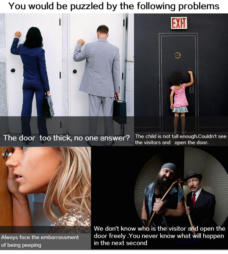 3 Screen 1.0Mp Security Camera With Door Peephole & Tf Card Support - Black