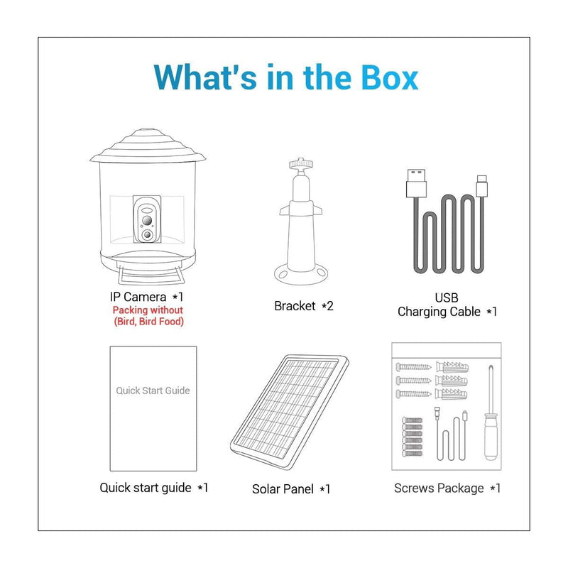 2Mp Wifi Camera With Ai Bird Recognition And Pir Motion Detection