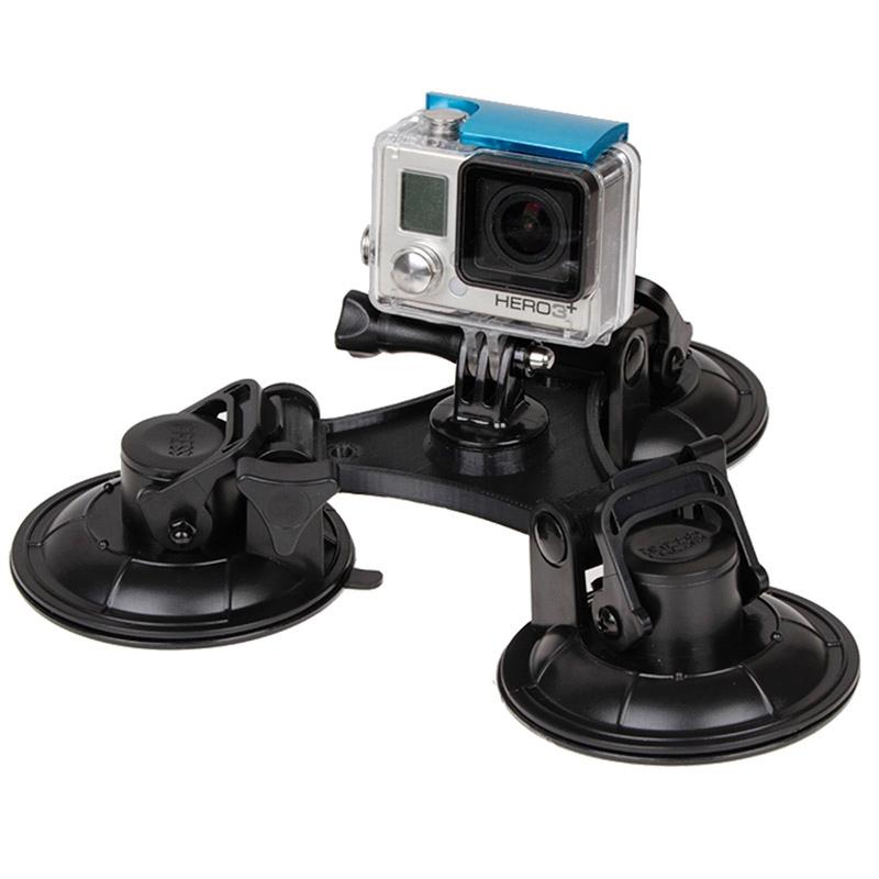 Triangle Suction Cup Mount for Action Cameras with Screwdriver